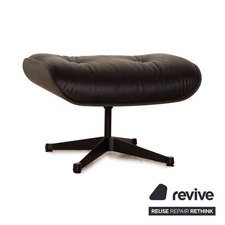 Vitra Eames Lounge Chair Leather Armchair Black including Ottoman