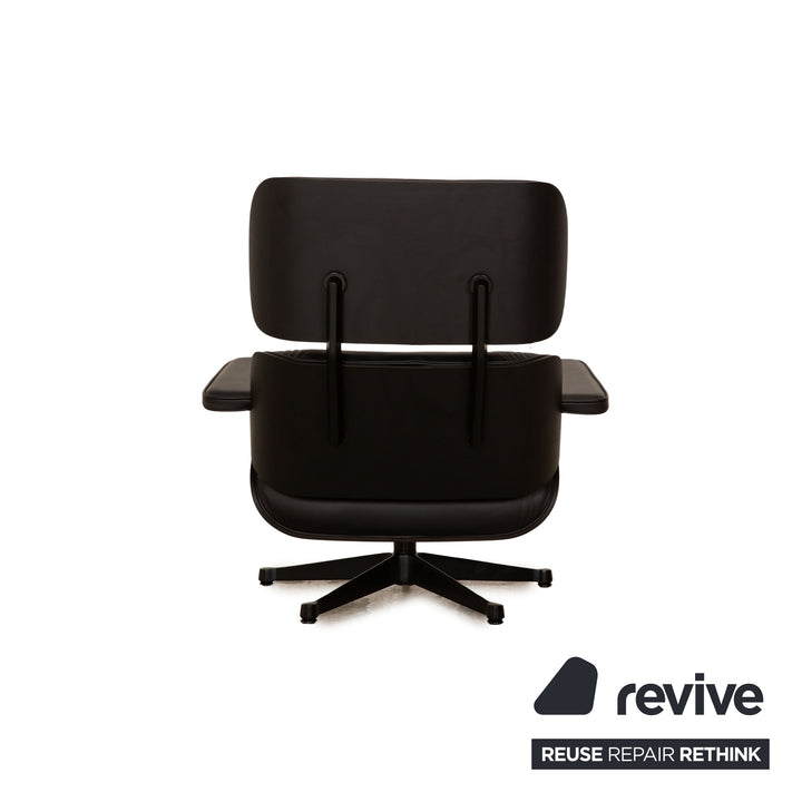Vitra Eames Lounge Chair Leather Armchair Black including Ottoman