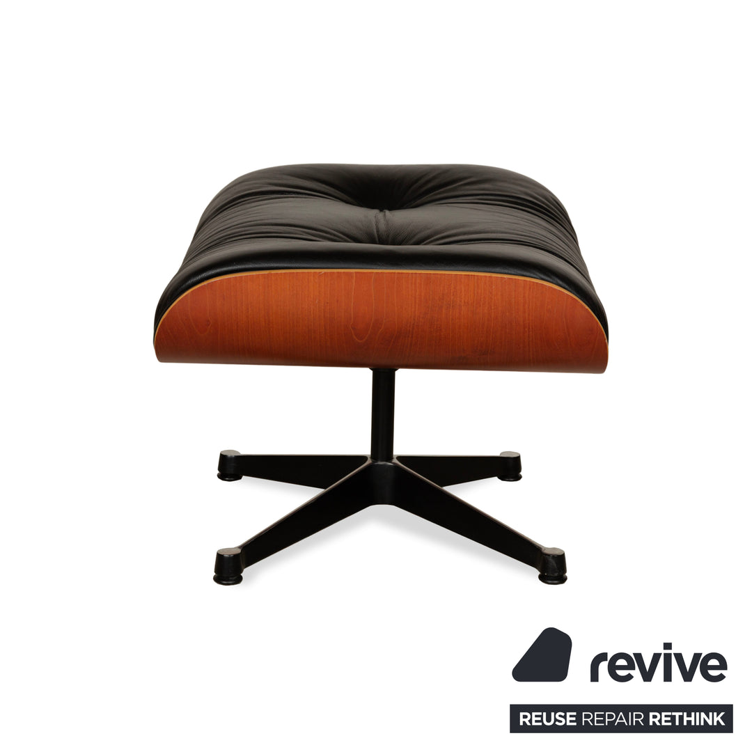 Vitra Eames Lounge Chair Leather Armchair Black including Ottoman