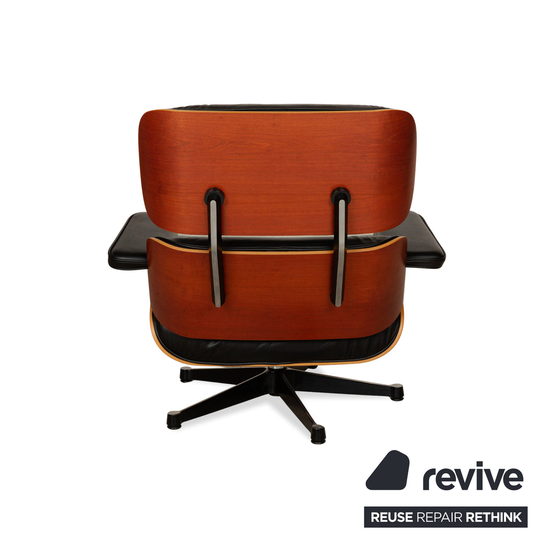 Vitra Eames Lounge Chair Leather Armchair Black including Ottoman