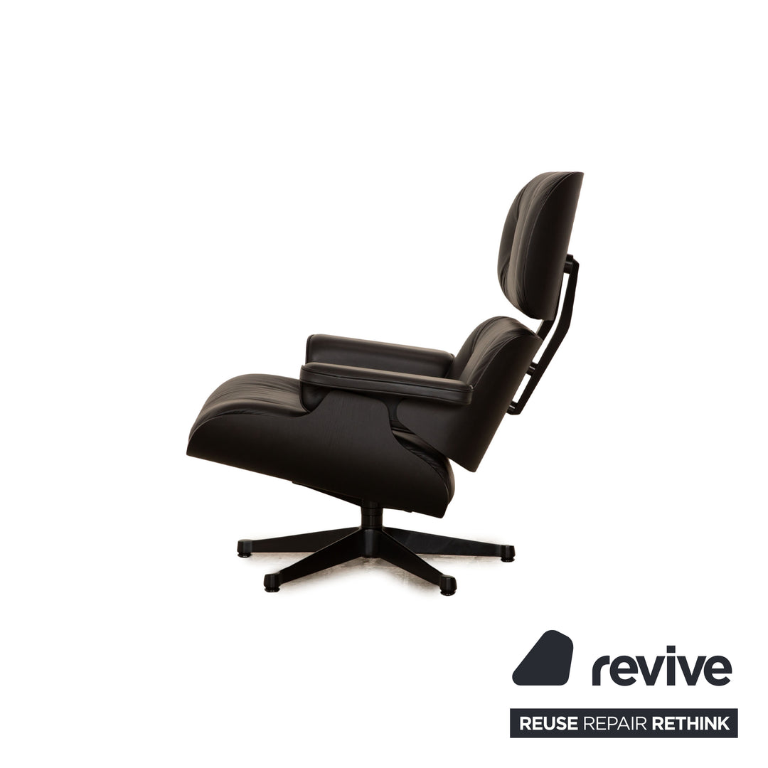 Vitra Eames Lounge Chair Leather Armchair Black including Ottoman