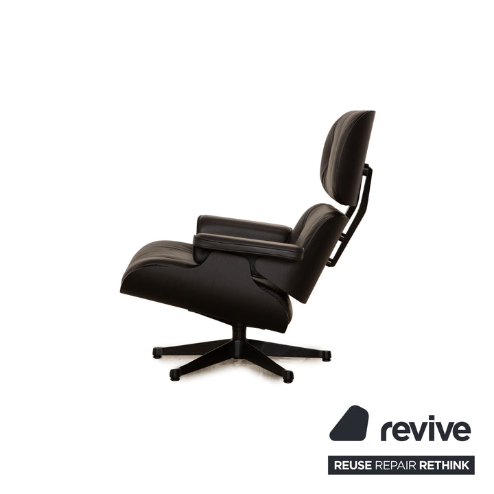 Vitra Eames Lounge Chair Leather Armchair Black including Ottoman