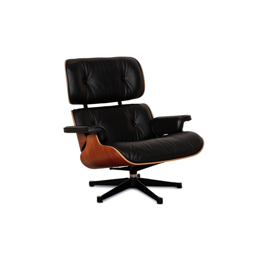 Vitra Eames Lounge Chair (sans pouf) Fauteuil en cuir Noir