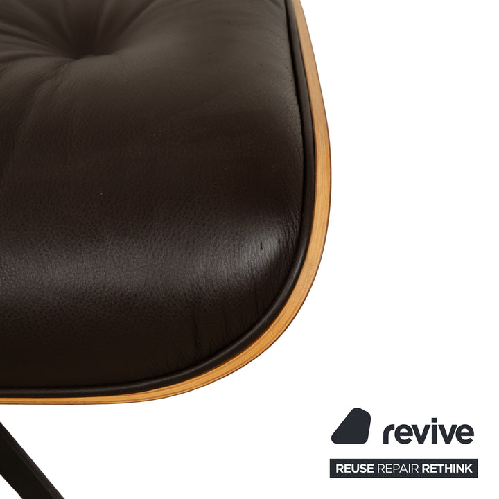 Vitra Eames Lounge Set 2x Chair incl. Ottoman Leather Armchair Dark Brown manual function