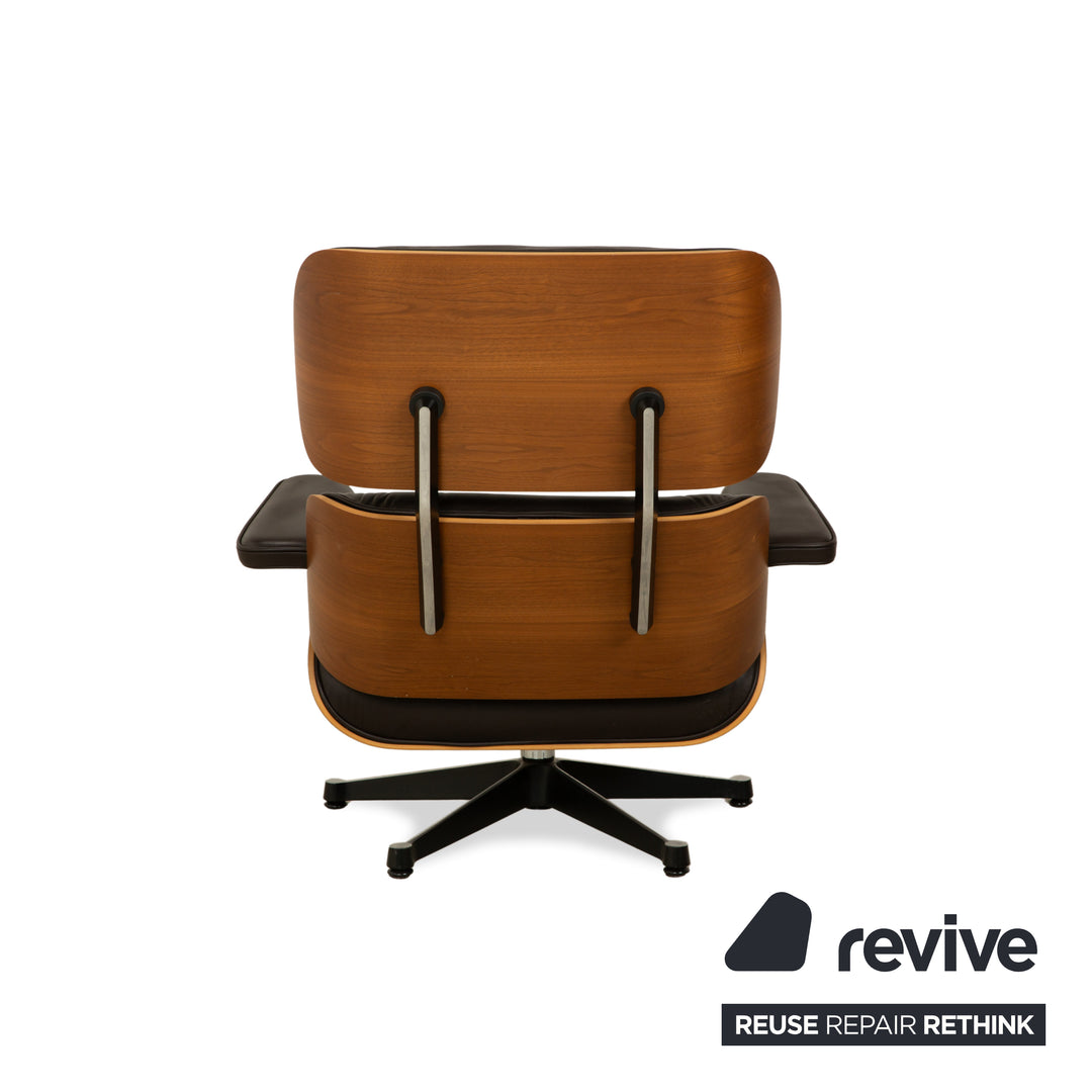 Vitra Eames Lounge Set 2x Chair inkl. Ottoman Leder Sessel Dunkelbraun manuelle Funktion