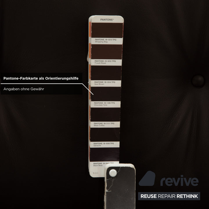 Ensemble de 2 chaises Vitra Eames Lounge avec ottoman en cuir marron foncé, fonction manuelle