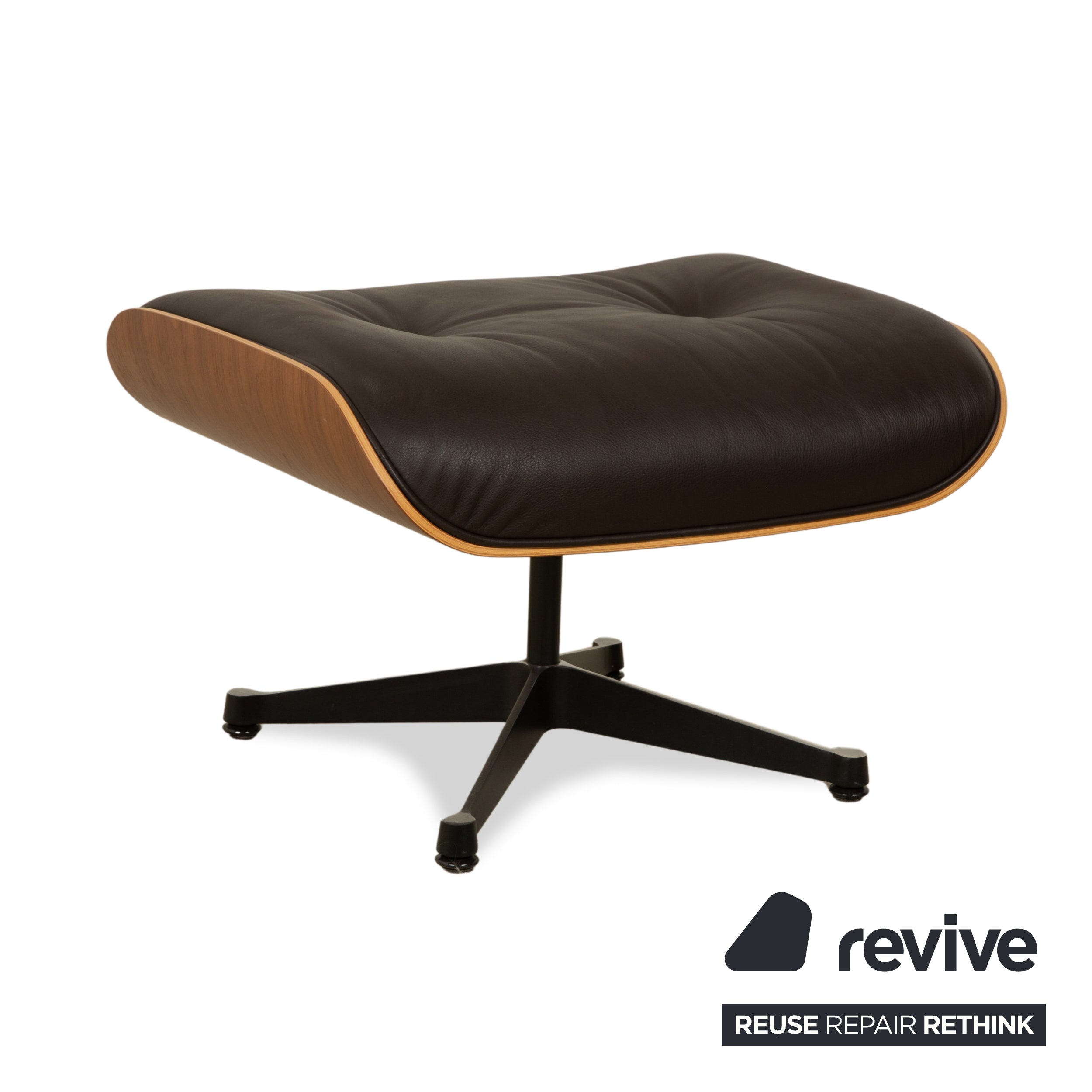 Vitra Eames Lounge Set 2x Chair inkl. Ottoman Leder Sessel Dunkelbraun manuelle Funktion