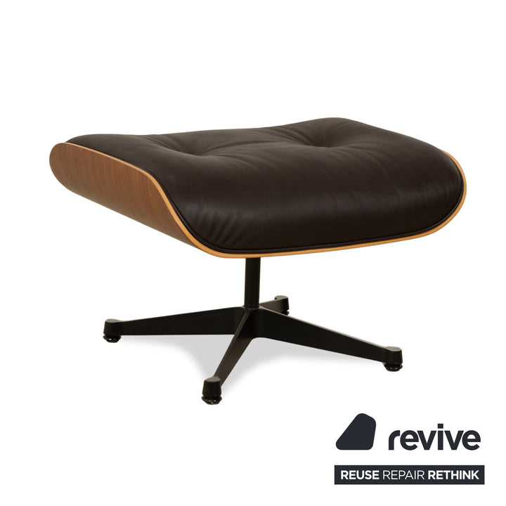 Vitra Eames Lounge Set 2x Chair incl. Ottoman Leather Armchair Dark Brown manual function