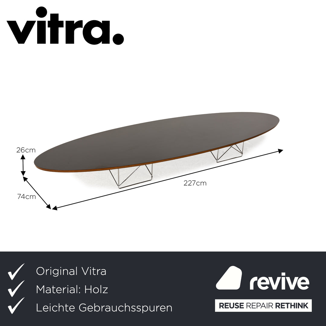 Vitra Elliptical Table ETR Holz Couchtisch Schwarz 227 x 74 x 26 cm