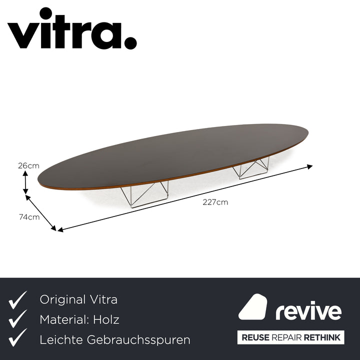 Vitra Elliptical Table ETR Holz Couchtisch Schwarz 227 x 74 x 26 cm