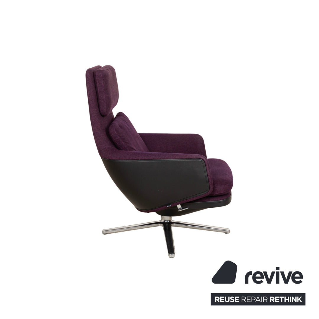 Vitra Grand Relax Stoff Sessel Lila inkl. Hocker manuelle Funktion