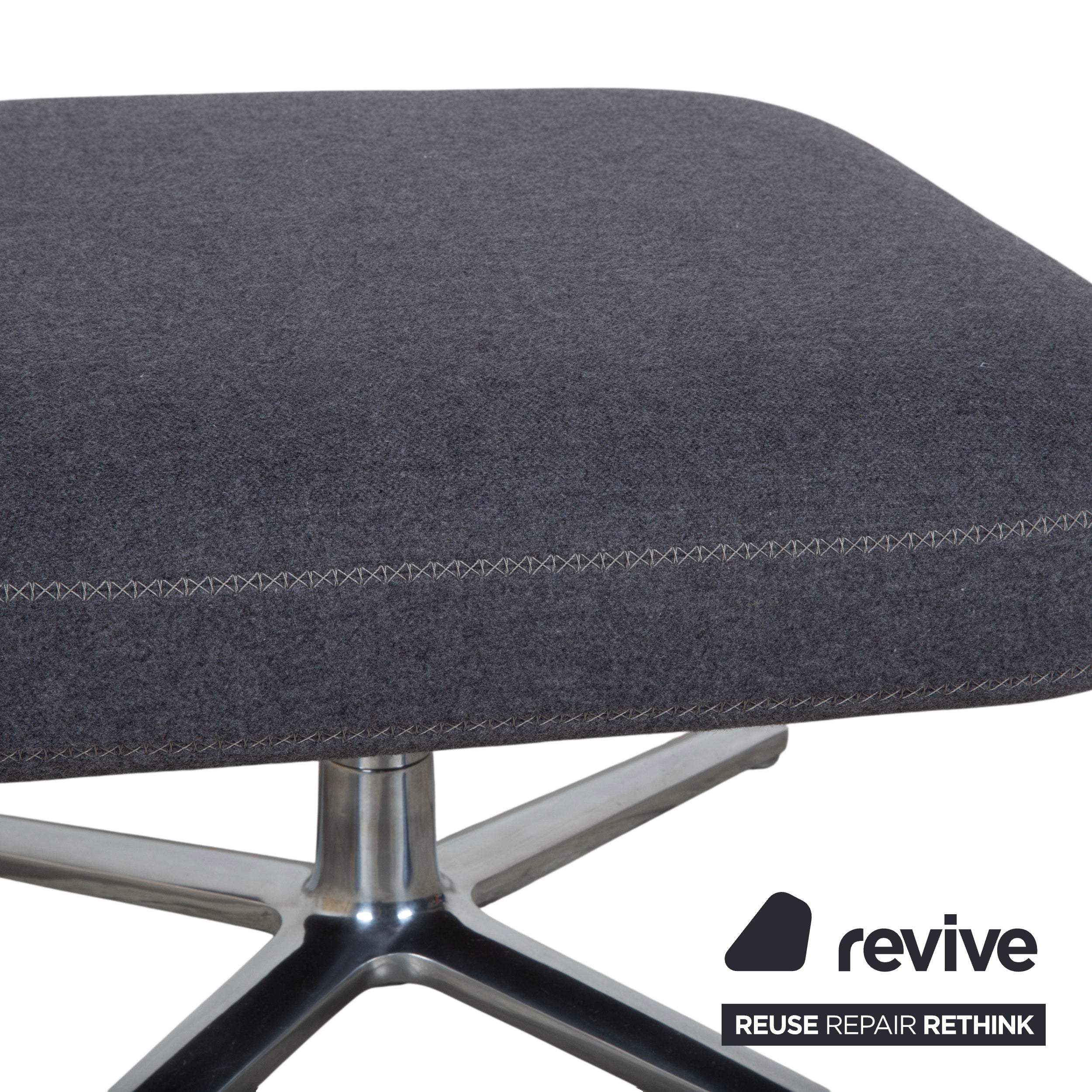 Fauteuil Vitra Grand Repos tissu gris fonction manuelle avec pouf
