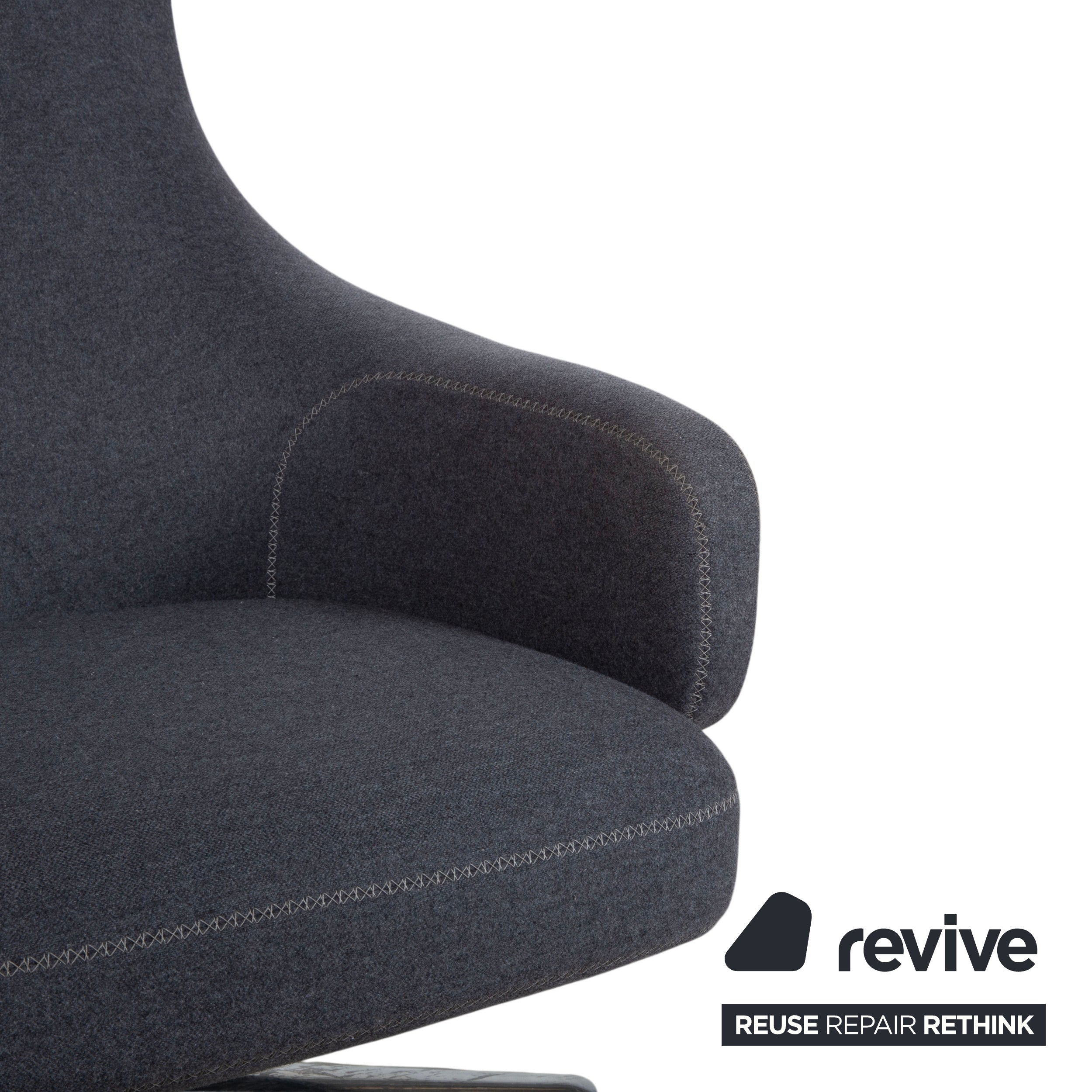 Vitra Grand Repos Stoff Sessel Grau manuelle Funktion inkl. Hocker