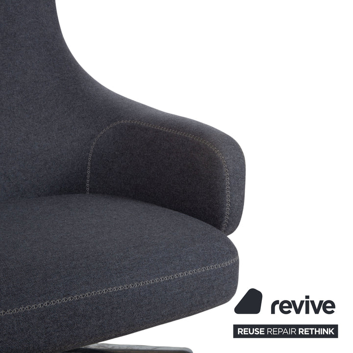 Vitra Grand Repos Stoff Sessel Grau manuelle Funktion inkl. Hocker