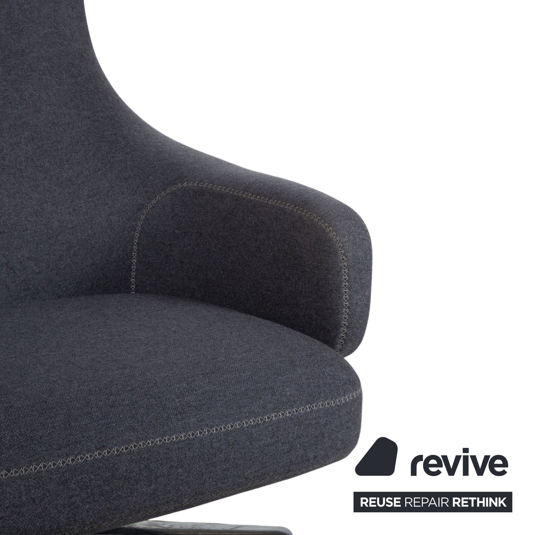 Vitra Grand Repos Stoff Sessel Grau manuelle Funktion inkl. Hocker