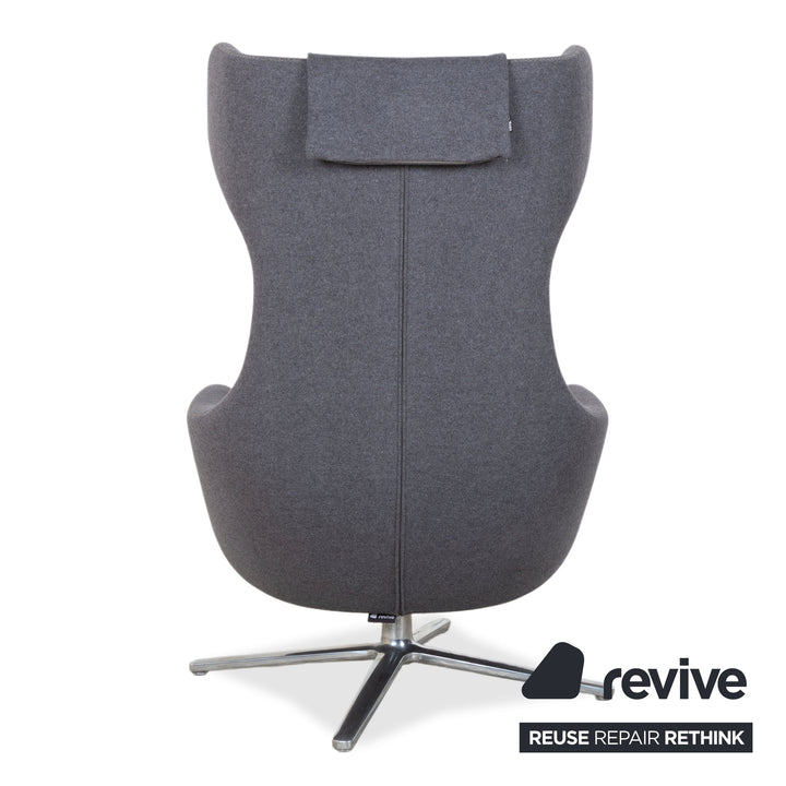 Vitra Grand Repos Stoff Sessel Grau manuelle Funktion inkl. Hocker