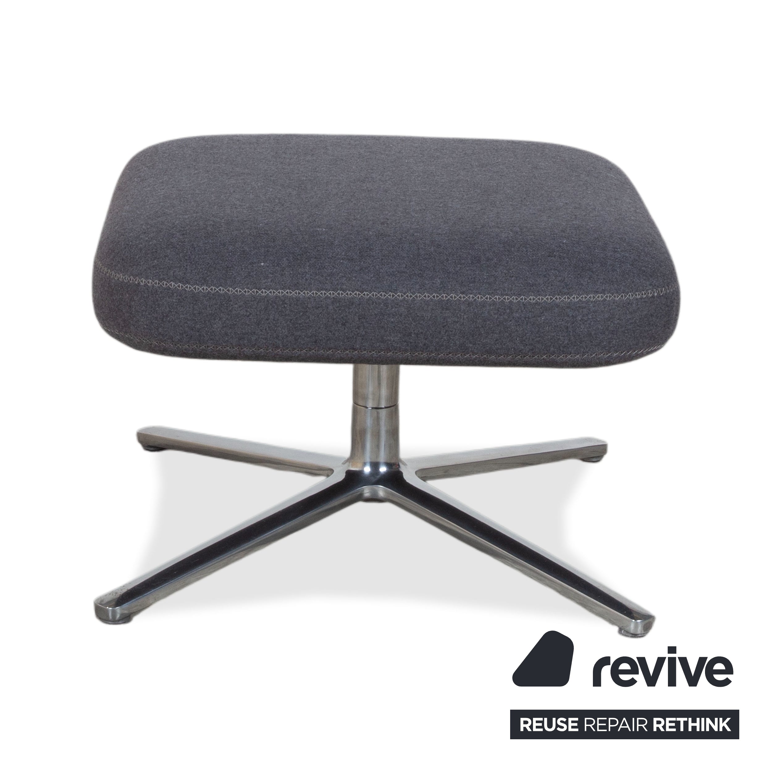 Vitra Grand Repos Stoff Sessel Grau manuelle Funktion inkl. Hocker