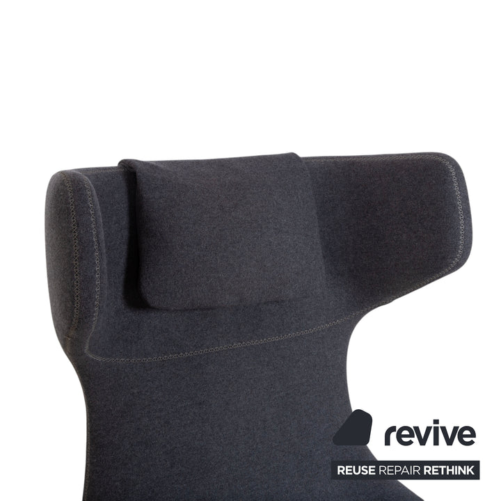 Vitra Grand Repos Stoff Sessel Grau manuelle Funktion inkl. Hocker