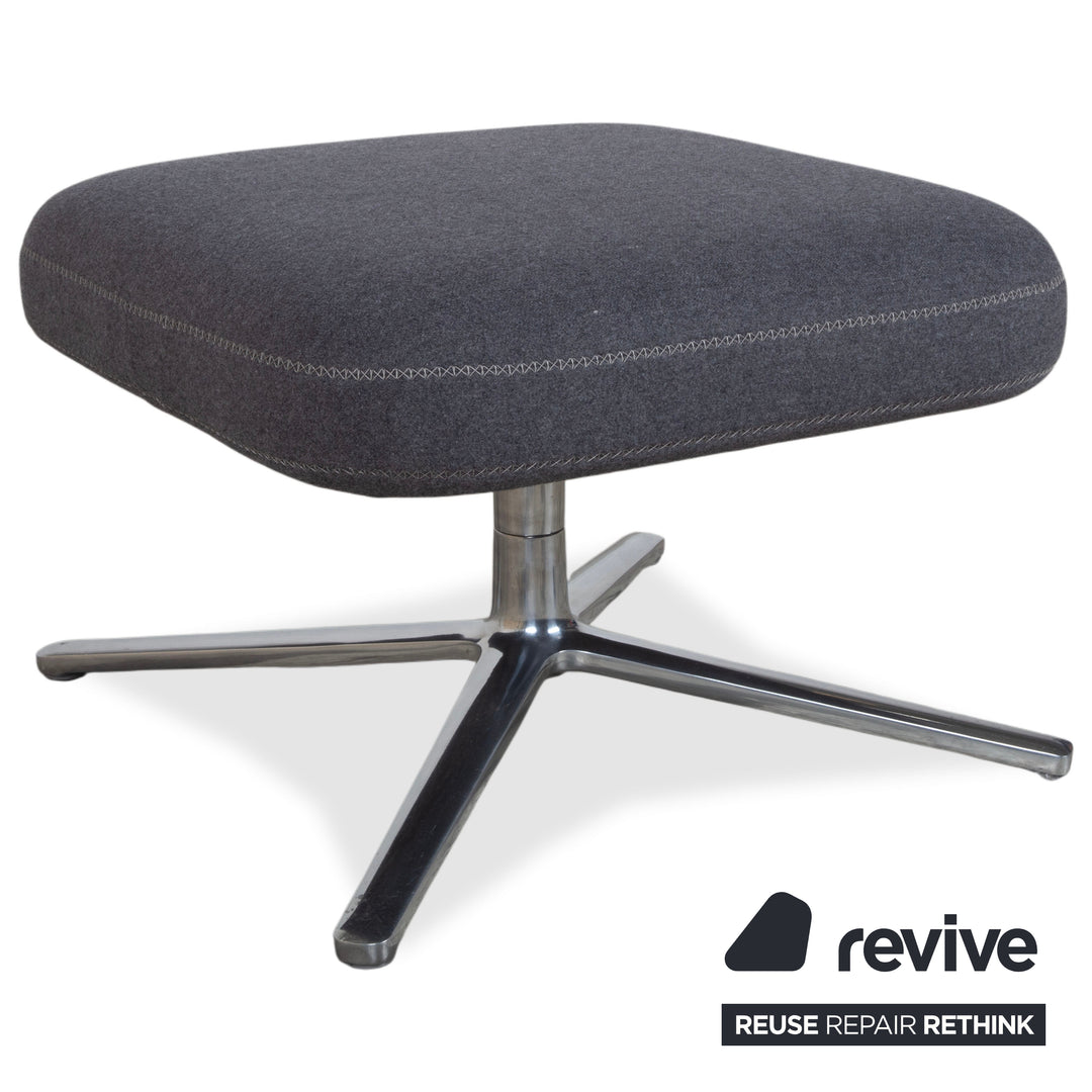 Vitra Grand Repos Stoff Sessel Grau manuelle Funktion inkl. Hocker