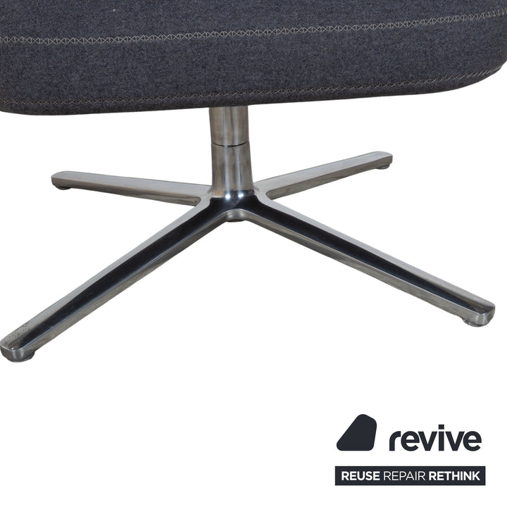 Vitra Grand Repos Stoff Sessel Grau manuelle Funktion inkl. Hocker