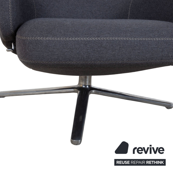 Vitra Grand Repos Fabric Armchair Grey Manual Function incl. Ottoman