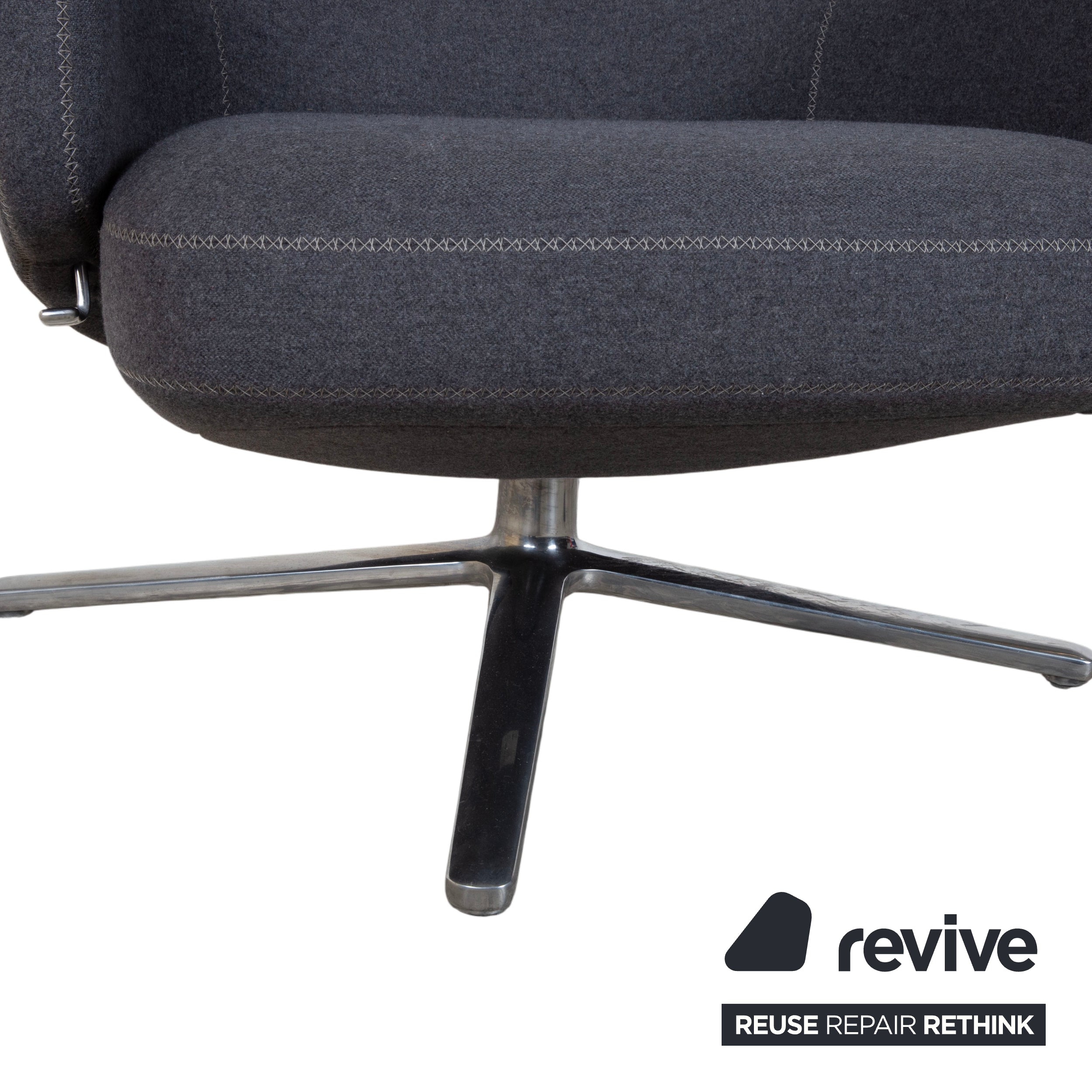 Vitra Grand Repos Stoff Sessel Grau manuelle Funktion inkl. Hocker