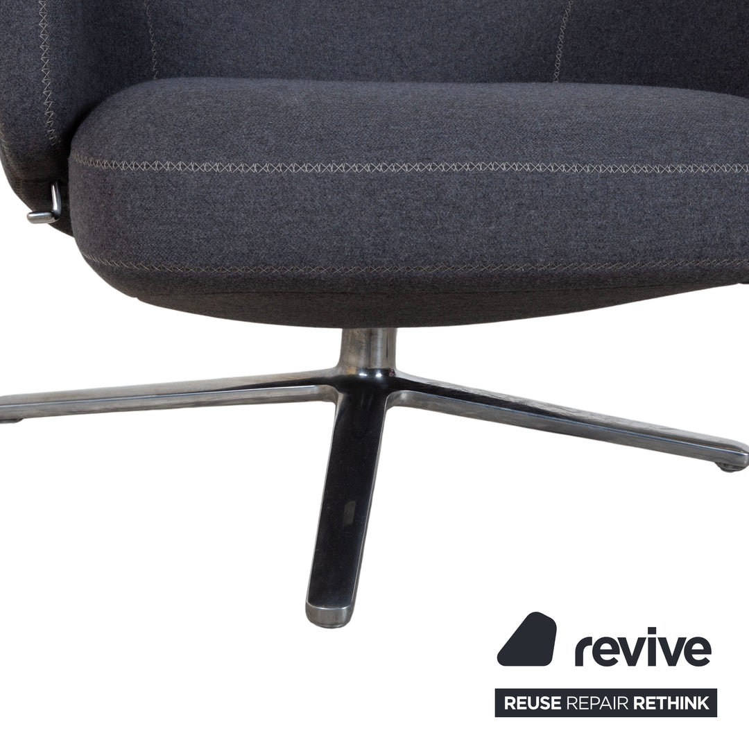 Vitra Grand Repos Stoff Sessel Grau manuelle Funktion inkl. Hocker