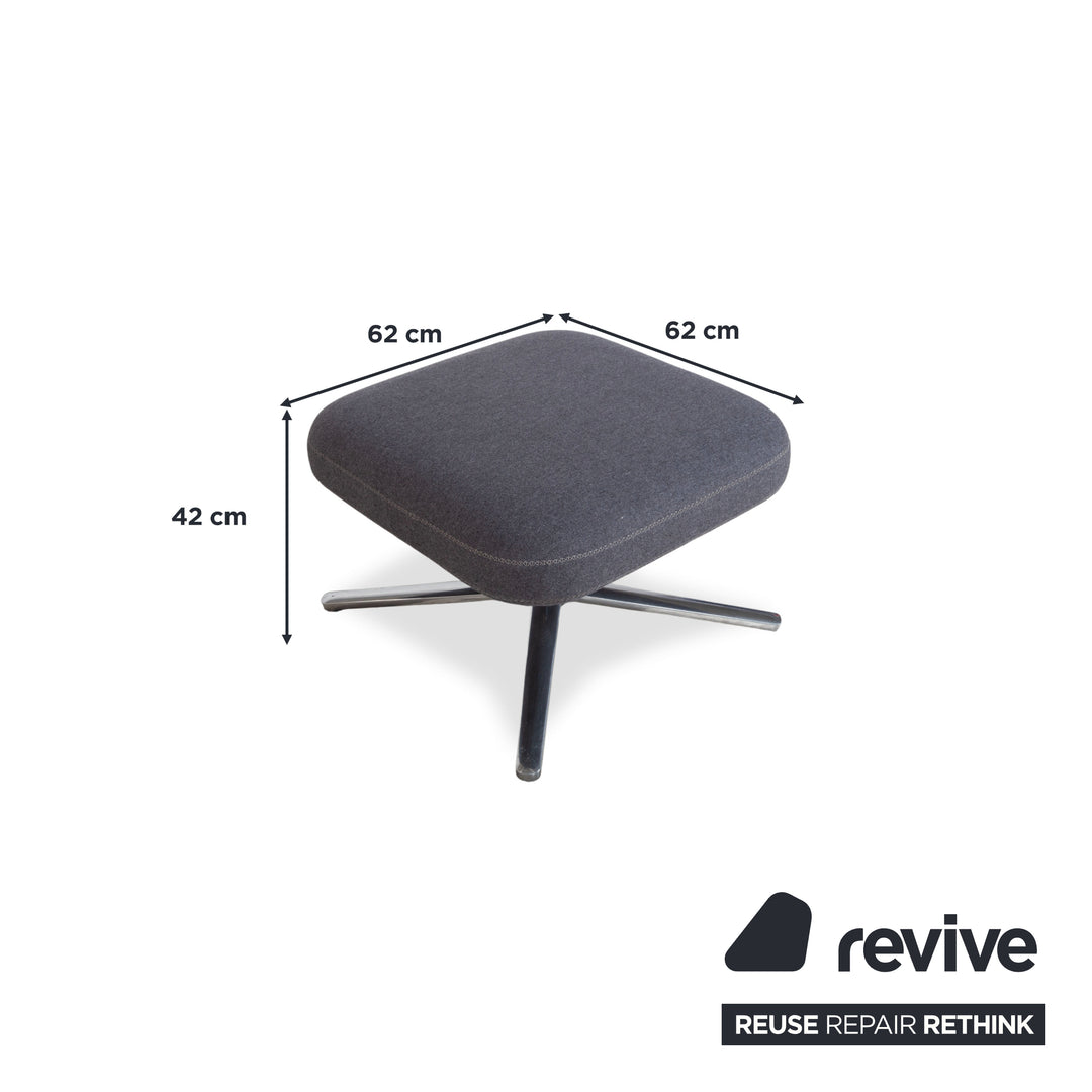 Vitra Grand Repos Stoff Sessel Grau manuelle Funktion inkl. Hocker