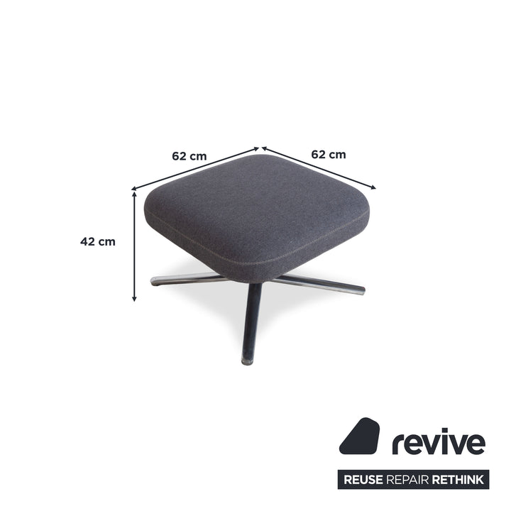 Vitra Grand Repos Stoff Sessel Grau manuelle Funktion inkl. Hocker