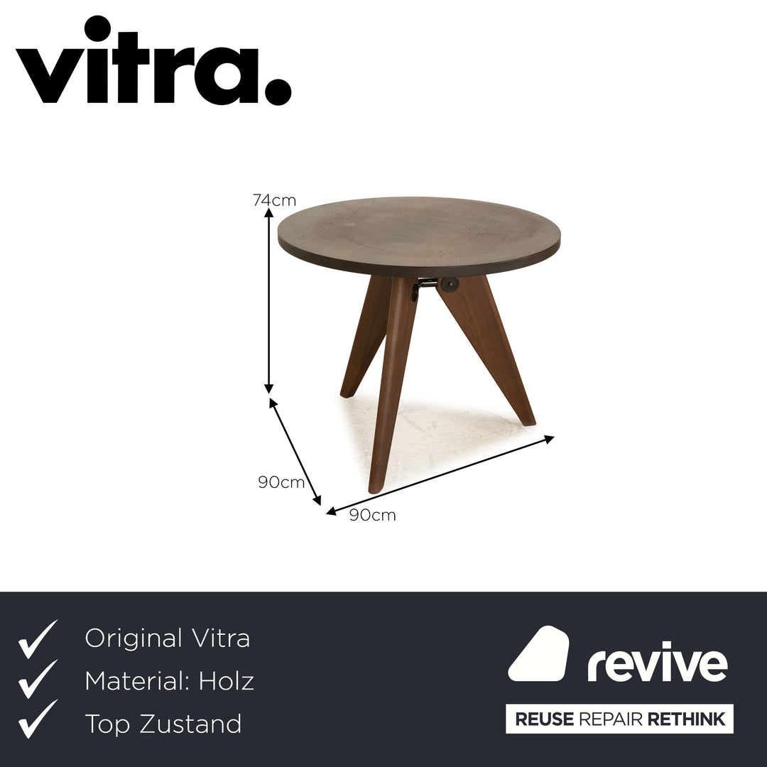 Vitra Table à manger en bois Gueridon Prouve marron foncé