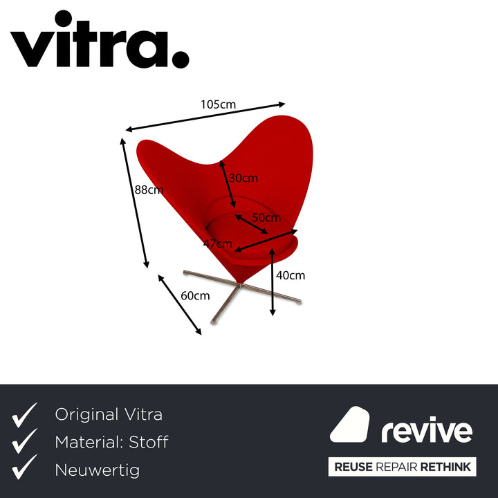 Vitra Heart Cone Chair Fabric Armchair Red