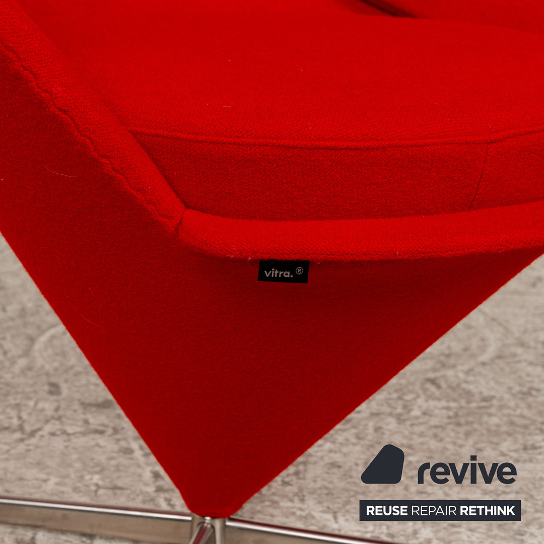 Vitra Heart Cone Chair Fauteuil en tissu Rouge