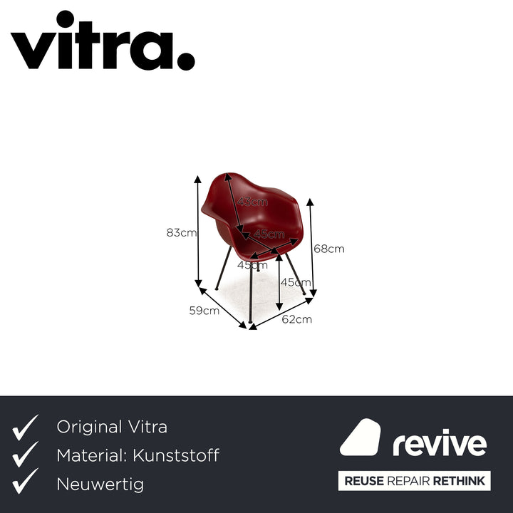 Vitra Plastic Chair Rouge Rouge Foncé