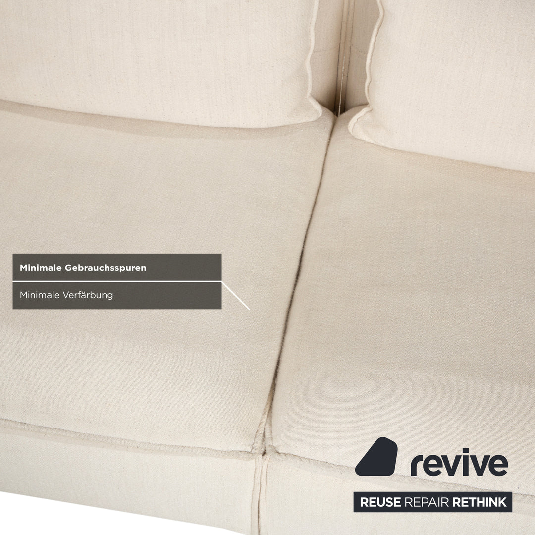 Canapé trois places Vitra Mariposa en tissu beige, fonction manuelle