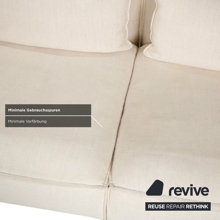 Canapé trois places Vitra Mariposa en tissu beige, fonction manuelle