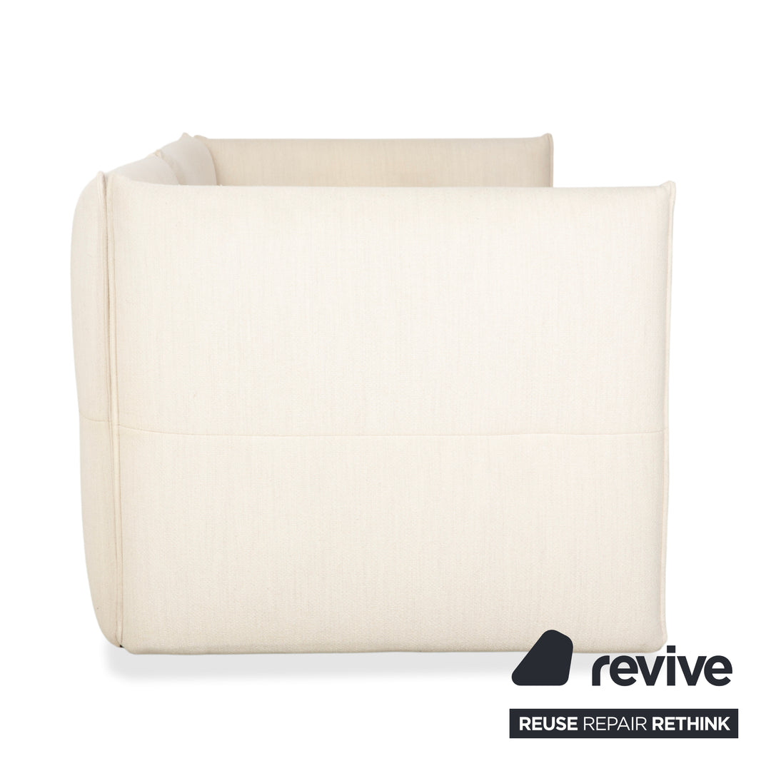 Canapé trois places Vitra Mariposa en tissu beige, fonction manuelle