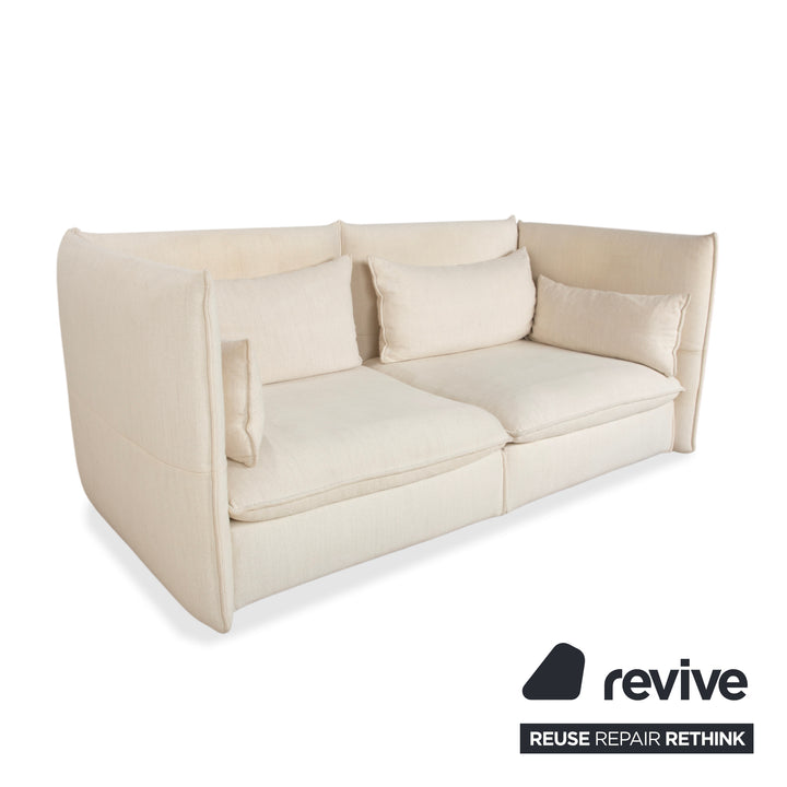 Canapé trois places Vitra Mariposa en tissu beige, fonction manuelle