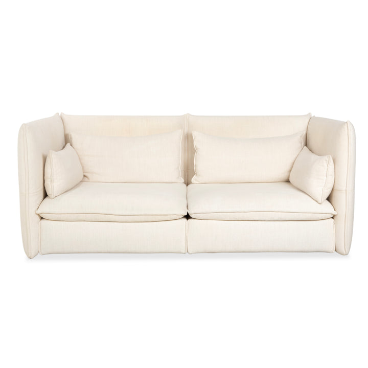 Canapé trois places Vitra Mariposa en tissu beige, fonction manuelle