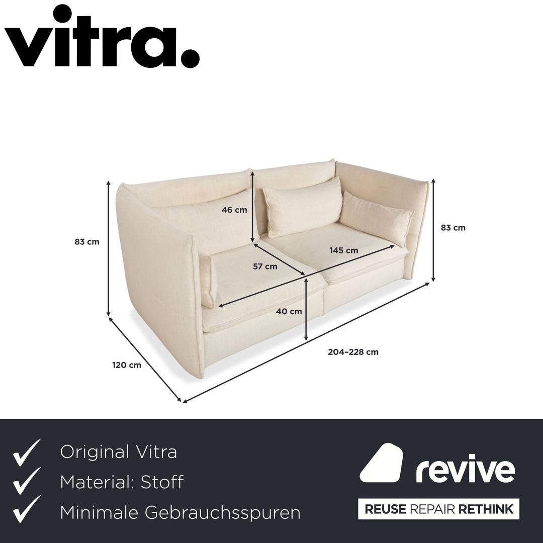 Vitra Mariposa Stoff Dreisitzer Beige Sofa Couch manuelle Funktion