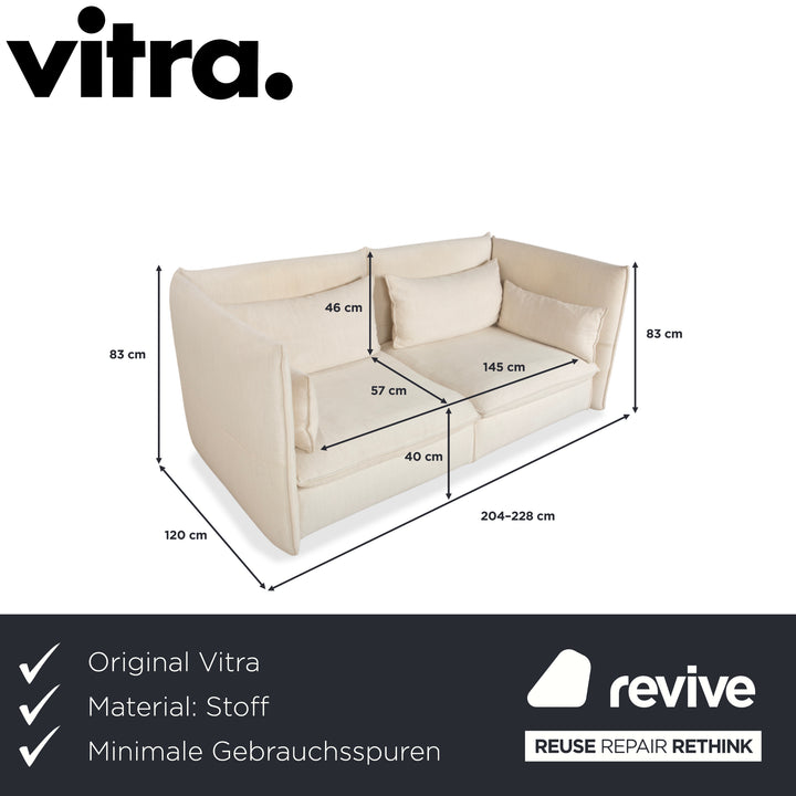 Vitra Mariposa Stoff Dreisitzer Beige Sofa Couch manuelle Funktion