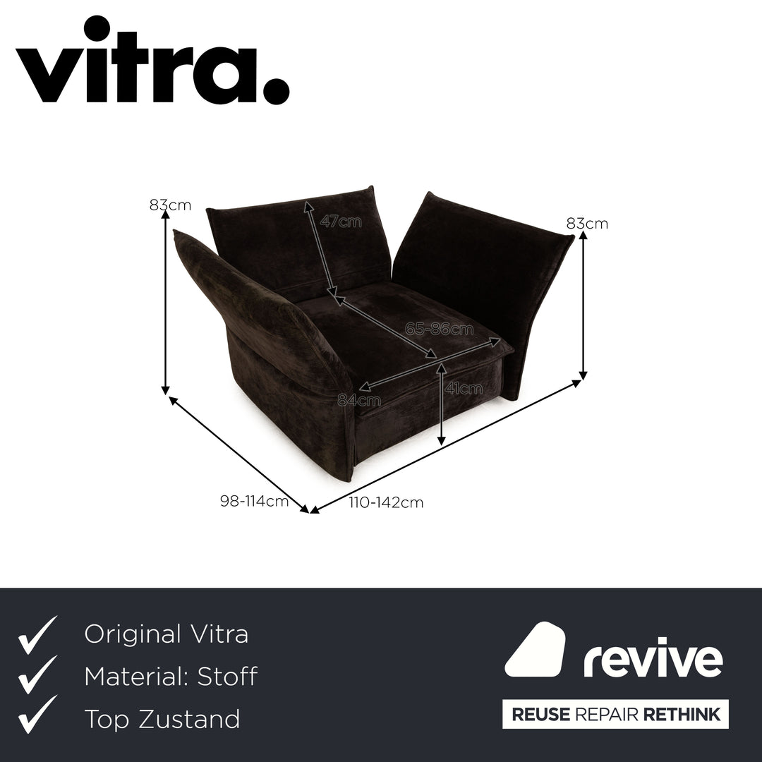Vitra Mariposa fabric armchair anthracite manual function