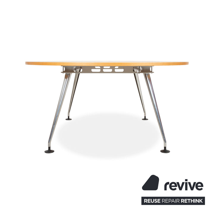 Vitra Medamorph Holz Chrom Esstisch Braun Konferenztisch
