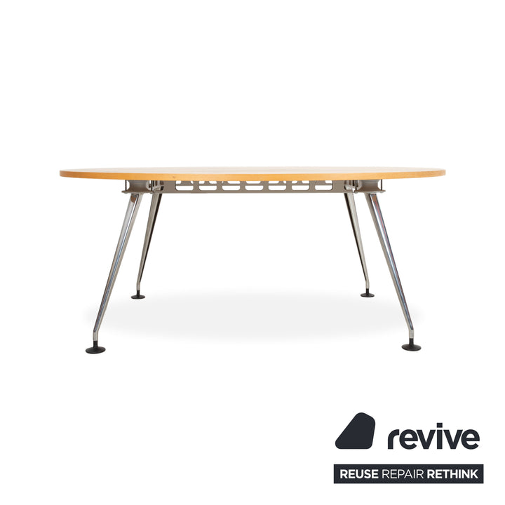 Vitra Medamorph Holz Chrom Esstisch Braun Konferenztisch