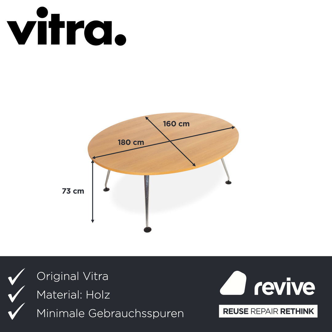 Vitra Medamorph Holz Chrom Esstisch Braun Konferenztisch