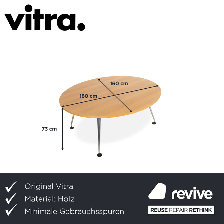 Vitra Medamorph Wood Chrome Dining Table Brown Conference Table