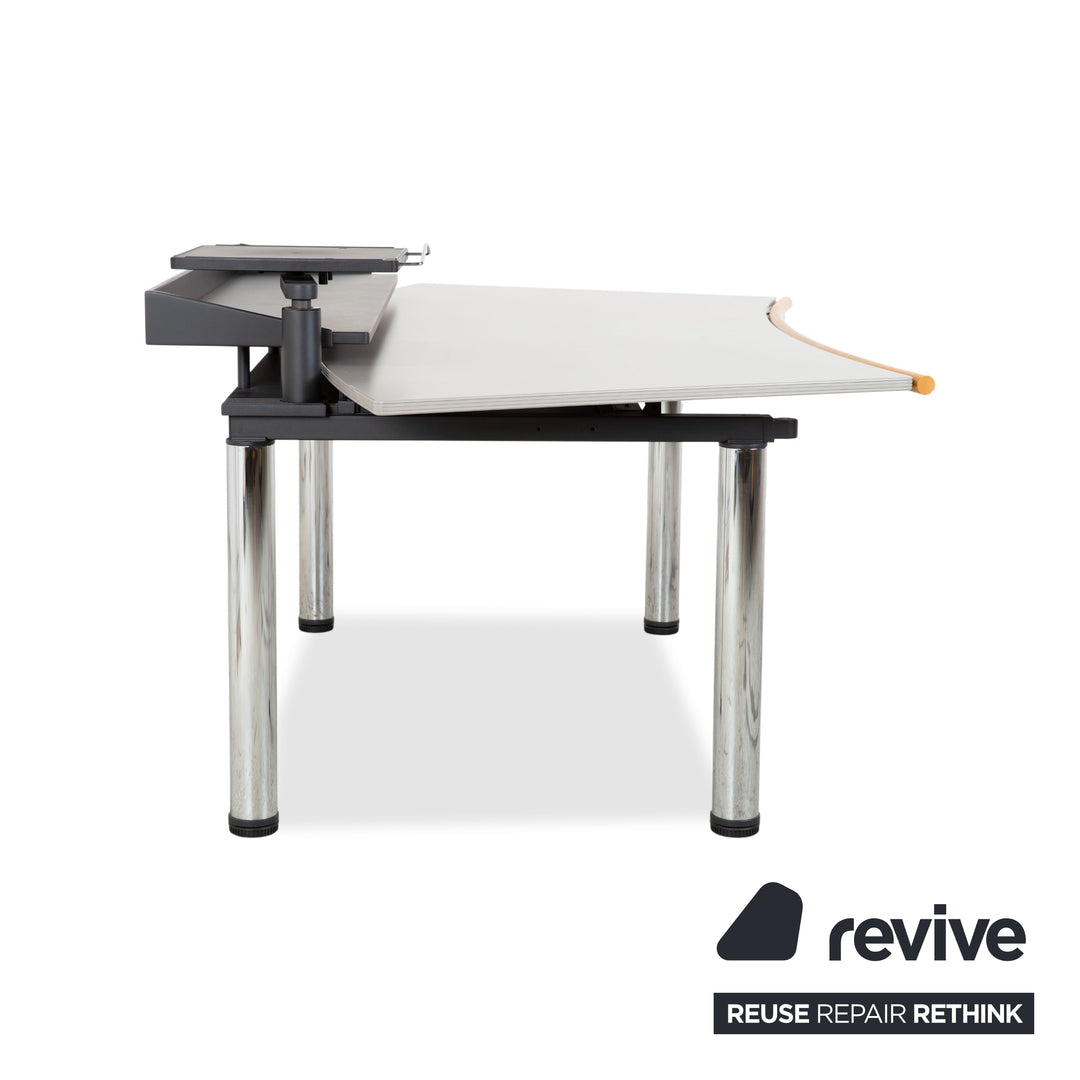 Vitra Metropol Wood Desk Grey Chrome Manual Function