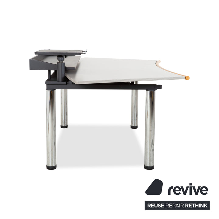 Vitra Metropol Wood Desk Grey Chrome Manual Function