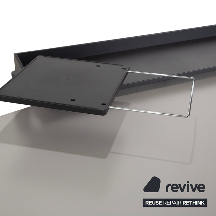 Vitra Metropol Wood Desk Grey Chrome Manual Function