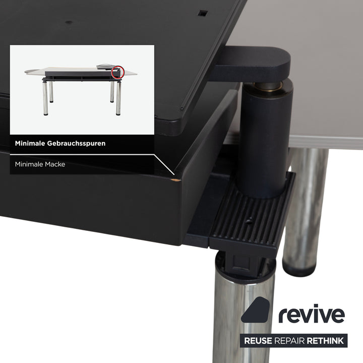 Vitra Metropol Wood Desk Grey Chrome Manual Function