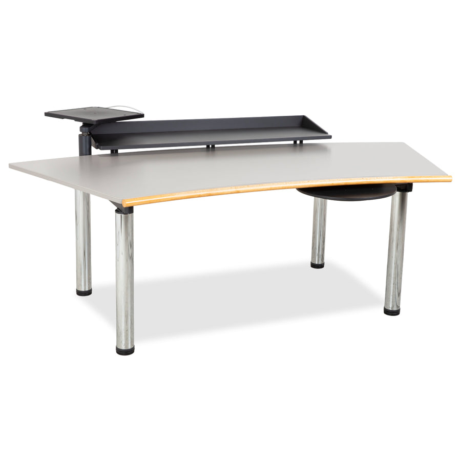 Vitra Metropol Wood Desk Grey Chrome Manual Function